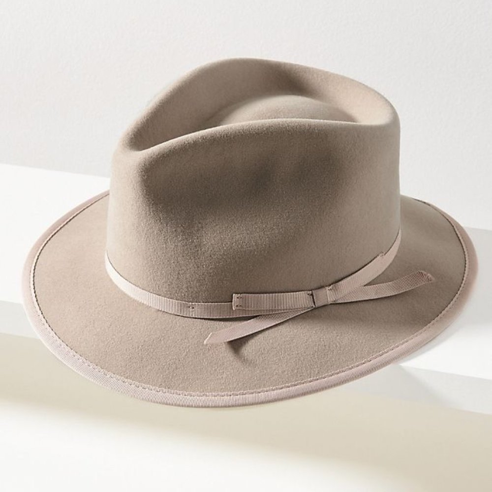 Anthropologie Lex Trimmed Fedora in Gray - Picture 2 of 5